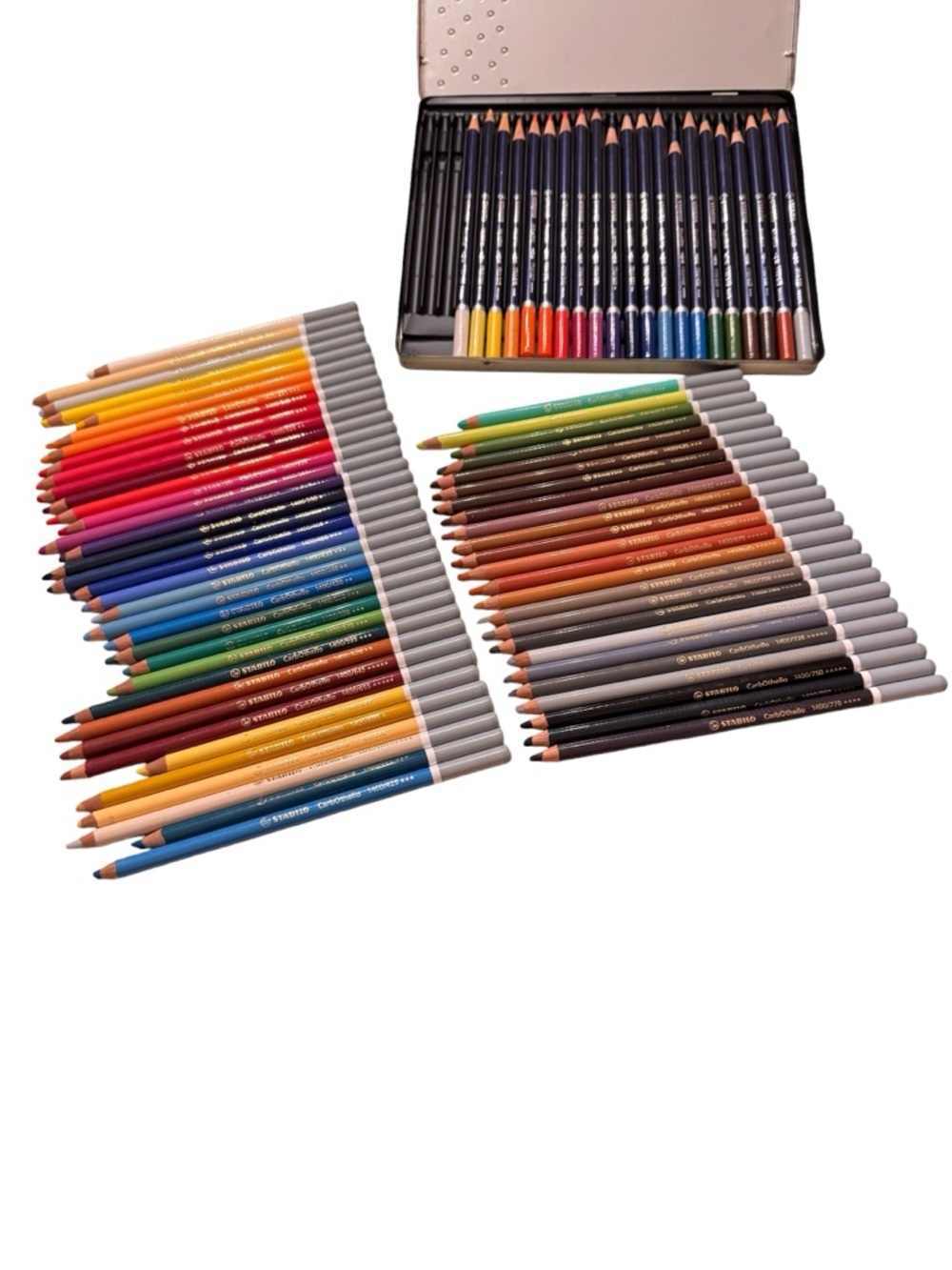 STABILO 80 Pencil Lot 59 CarbOthello 21 Aquatico Colored Pencils VTG Germany